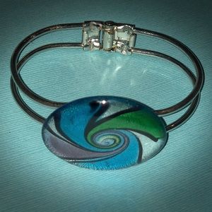 Glass Dusk hinged bracelet bangle